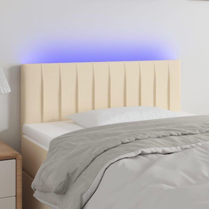 VidaXL LED Headboard Bedroom Furniture Single Bed Accessory Headboard Bed Frame Interior Cream 3121829