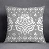 Gray Low White Flower Pattern Home Decoration Pillowcase Square Pillowcase Home Office Decoration Cushion Cover