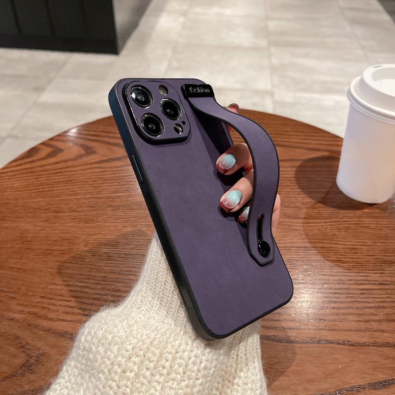 Матовый замшевый кожаный чехол из ТПУ для Iphone 15 Pro Max 14 13 12 11, противоударный браслет, чехол для телефона, однотонный цветной чехол