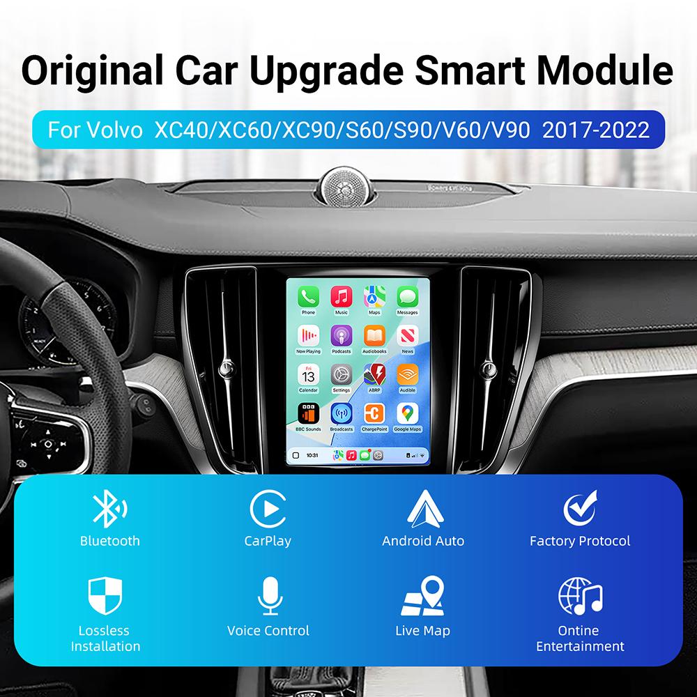 Новый беспроводной комплект для дооснащения CarPlay Android Auto, декодер, интерфейс CarPlay для Volvo V60 V90 S60 XC40 XC60 XC90 S60 S90 2017