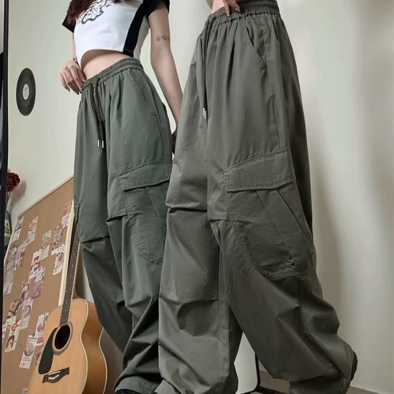 Streetwear Casual Wide Leg Pants Women High Waist Plus Size Y2K Cargo Pants Woman Fashion Trendy Loose Straight Office Lady Trousers 24202