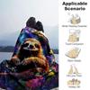1pc Colorful Sloth Floral Galaxy Space Home Decor Throw Blanket Perfect for Couch, Bed, Travel .W076