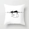 Lovely Cartoon Black Cat Cushion Cover Pillow Cover Sofa Car Home Decoration Room Decoration 45*45cm