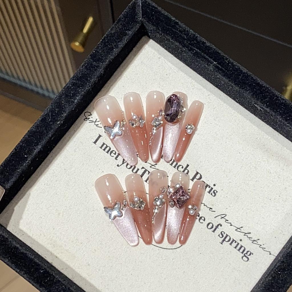 Проницаемый для льда персиково-розовый градиент с боковым светом, кошачий глаз, бутик K9 Diamond Falls Into Love Wear Armor