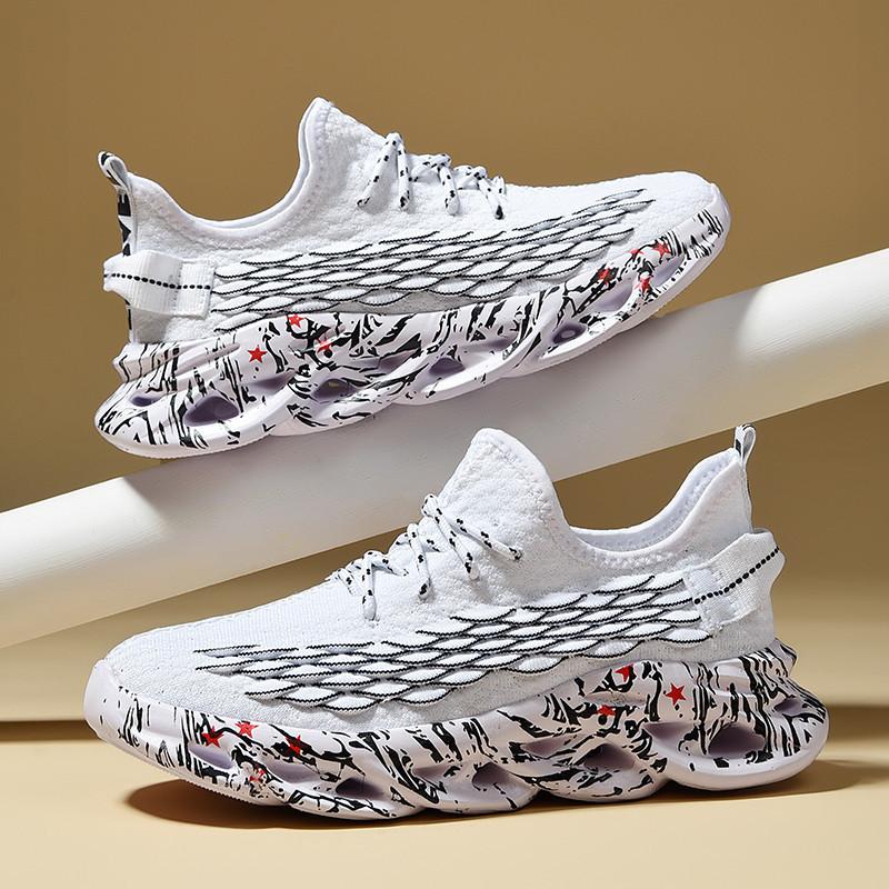 Обувь мужская большого размера Blade Outsole мужские кроссовки Flying Woven Fish Scale Mesh Running мужские кроссовки