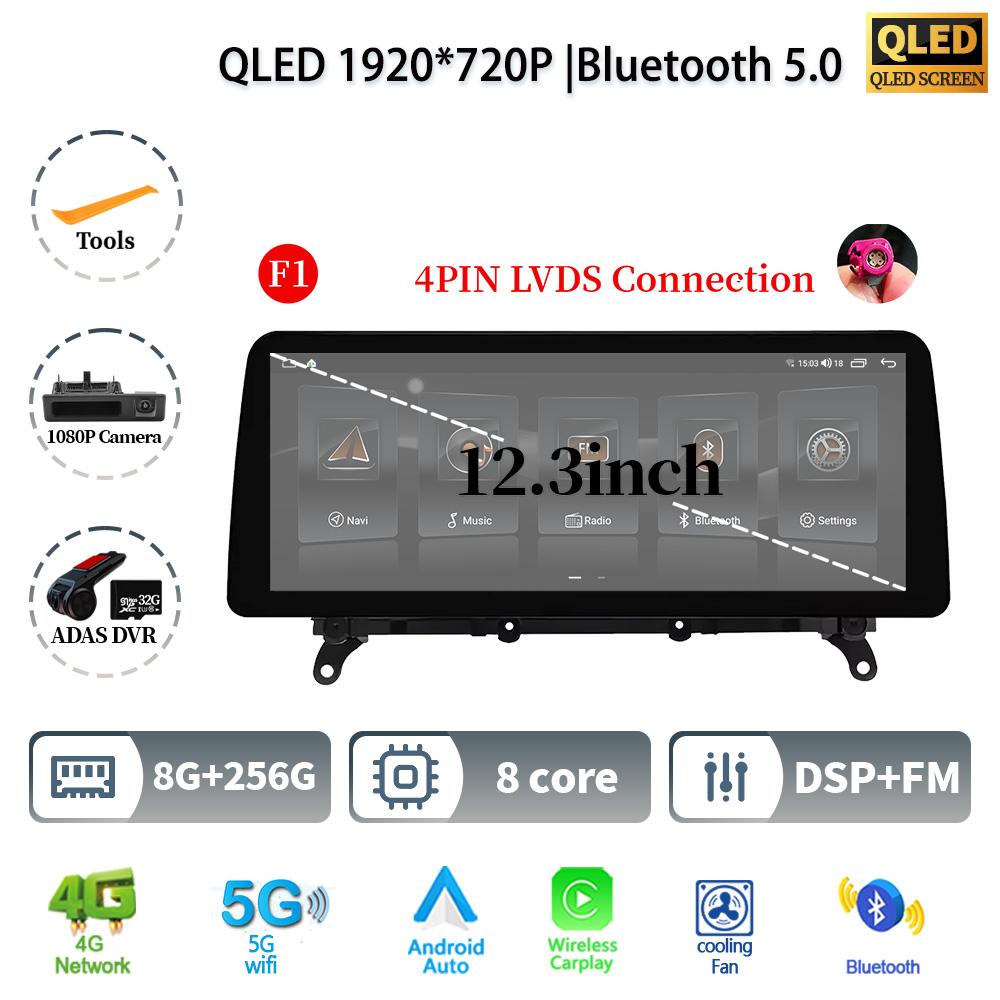 12,3" для BMW X3 F25 X4 F26 2011-2017 Android 14 автомобильное радио мультимедиа GPS навигация Bluetooth WIFI CarPlay сенсорный экран стерео