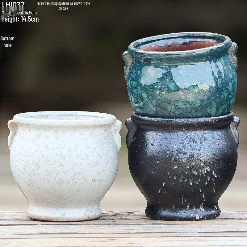 Large Caliber Ceramic Succulent Flower Pot with Free Shipping - Breathable Home Planter for Bougainvillea & Roses