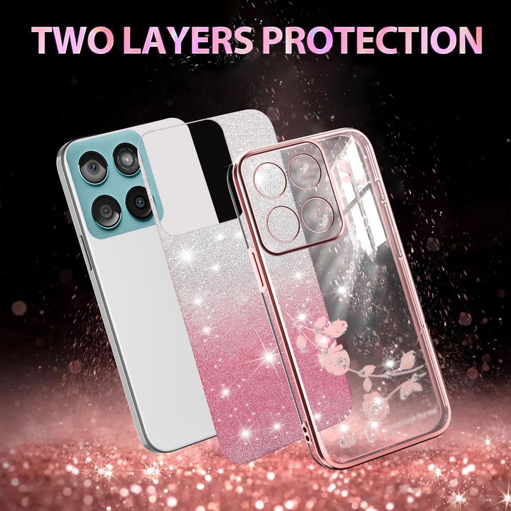KADEM TPU Case for Motorola Edge 60 5G/60s 5G/60 Fusion 5G Flower Design Gradient Phone Cover