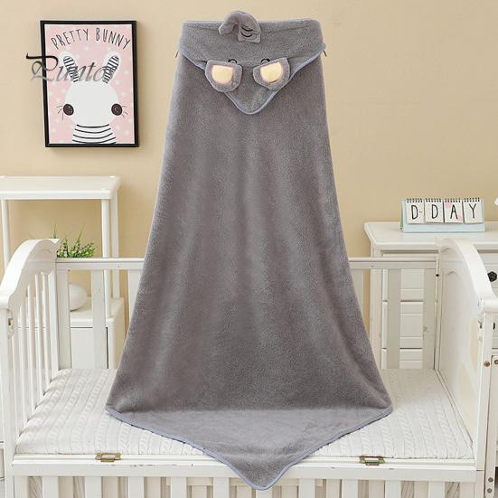 Детское банное полотенце, декор с вышивкой в ​​виде животных, мягкая микрофибра, хорошо впитывающее пеленание для новорожденных, впитывающая пот накидка, накидка для сушки тела