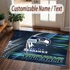 Custom Rug Seattle Seahawks Pattern Print Name Text Soft Non‑Slip Floor Carpet for Home Indoor Decoration