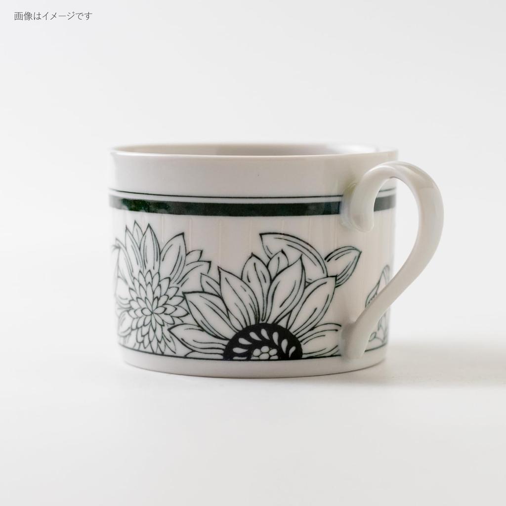 Кофейная чашка Awasaka Antico с цветочным букетом, прибл.. диаметр 8,5 см x высота 6 см, вместимость 200 мл, подходит для микроволновой печи и посудомоечной машины, Сделано в Японии, AF88-D03