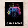 Game Zone Metal Sign 20x30cm, Funny Gift for Gamer Room Decor