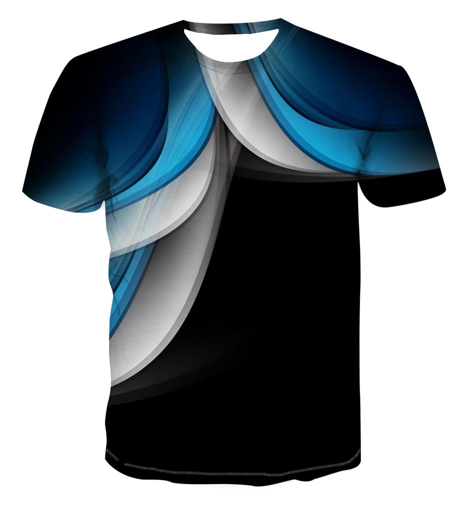 Fashion Men's T-shirts With Abstract Three-dimensional Graphic T Shirts Summer Casual Breathable T-shirts with Short Sleeves Top