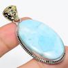 Подвеска из стерлингового серебра 925 пробы с драгоценным камнем Natural Republic Larimar 2,25 дюйма Q4d80