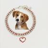 Heart Pendant Rhinestone Pet Collar for Small To Medium Dogs and Cats