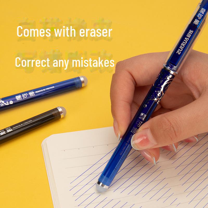 Стираемая синяя гелевая ручка 0,5 мм для учеников начальной школы с заправляемыми чернилами