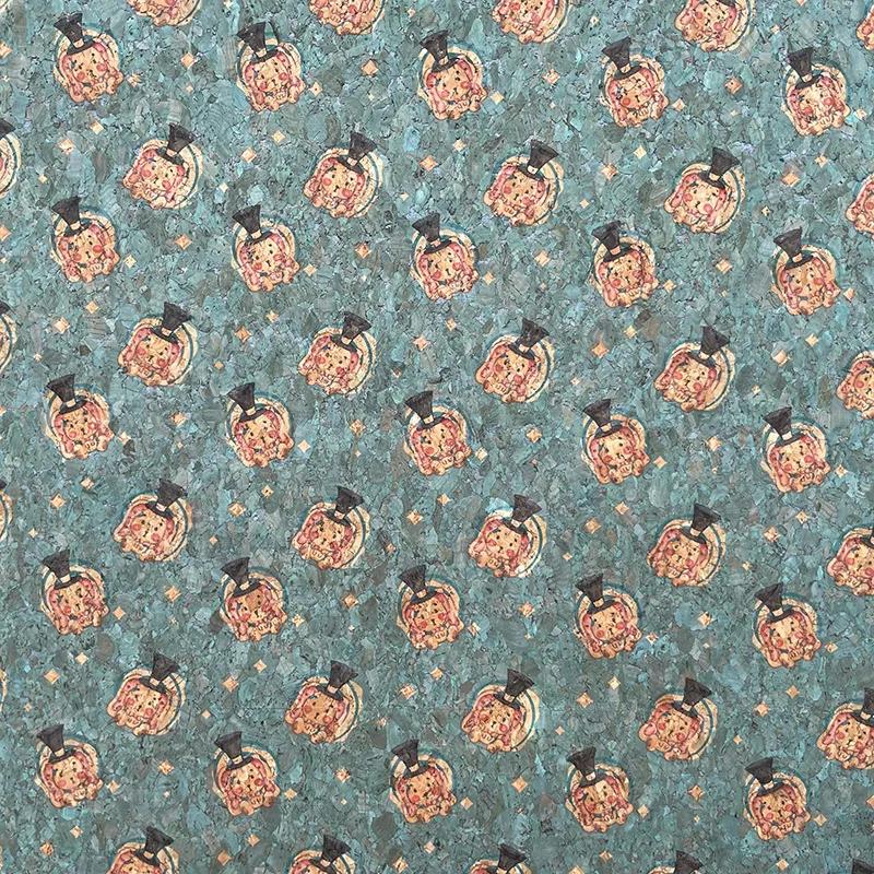 100x135cm Thick Natural Cork Printing Leather Fabric Luggage Handbag Wood Grain Decorative PU Fabric DIY Shoes Accessories