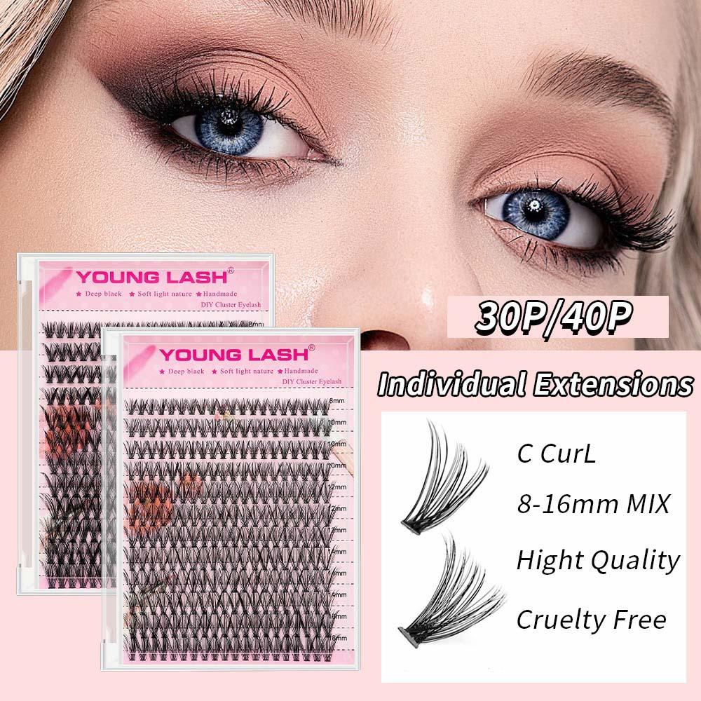 DIY C Curl False Eyelashes 8-16mm Eyelashes Extensions Individual Cluster Eyelashes Cosplay Party