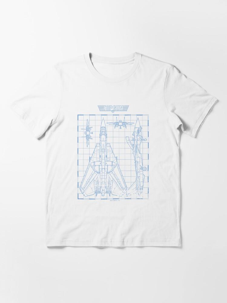 Top Gun Top Gun Iconic Schematic Sukhoi Su-57 Jet Big Chest Logo Essential T-Shirt