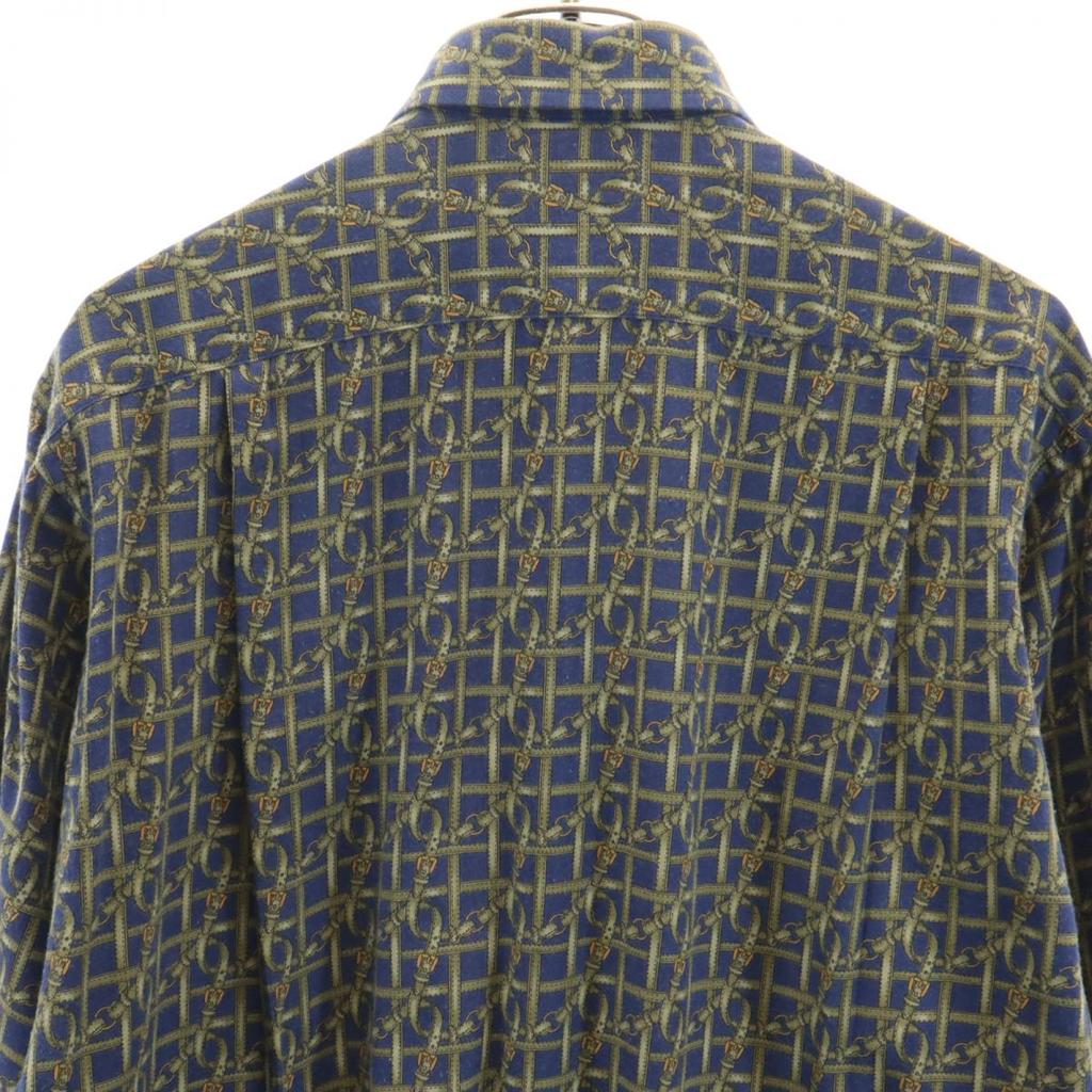 Aquascutum Сделано в Японии Общий крой Рубашка с длинным рукавом M Темно-синий система Мужской Б/у