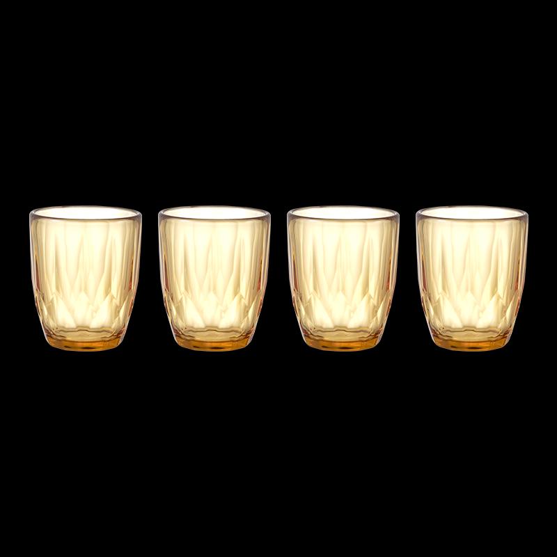 CORELLE Heat-Resistant Diamond Glass Cup Set of 4