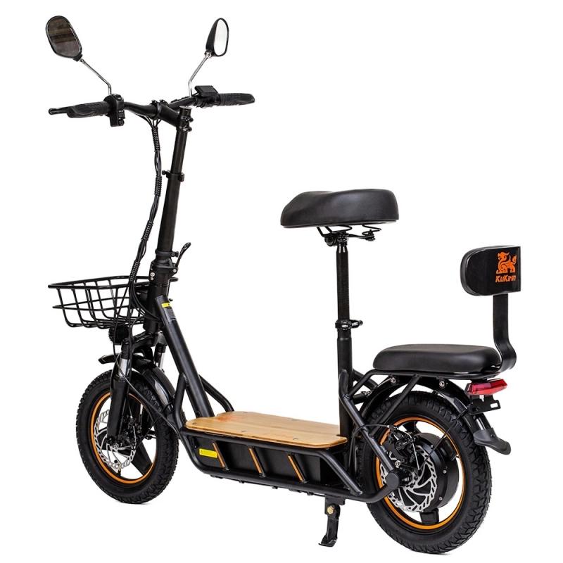 Электросамокат KuKirin C1 Pro 500 Вт, аккумулятор 48 В, 26 Ач, 14-дюймовый электросамокат с задним сиденьем и передней корзиной для хранения вещей, педали из цельного дерева