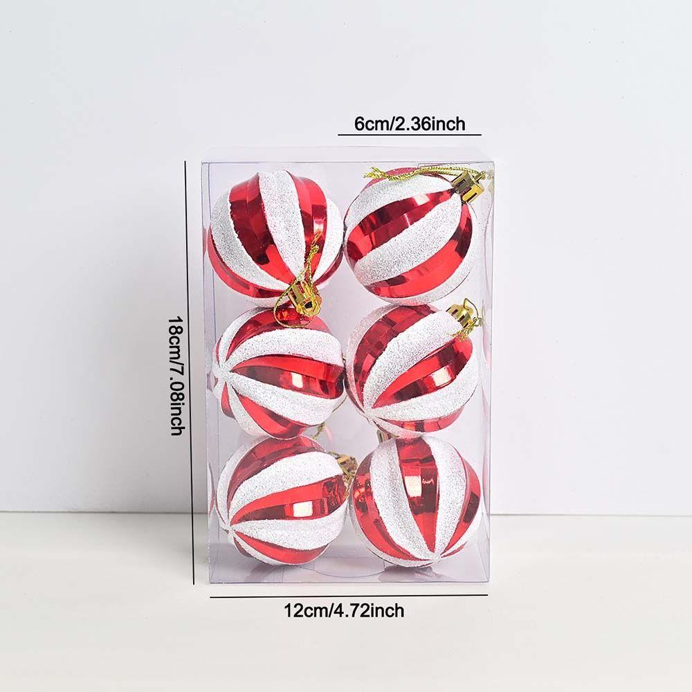 6pcs Plastic Electroplated Hanging Balls Shatterproof Merry Christmas Decor Party Favors