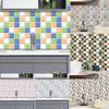 55 Styles Mosaic Lattice Geometry Tiles Sticker Kitchen Wardrobe Bathroom Home Decor Self-adhesive Crystal Hard Film Art Wall Decals