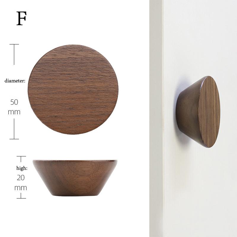 Round Wooden Handle Pulls Solid Wood Cabinet Drawer Knobs Single Hole Furniture Handle With Screw Wardrobe Home Decoration