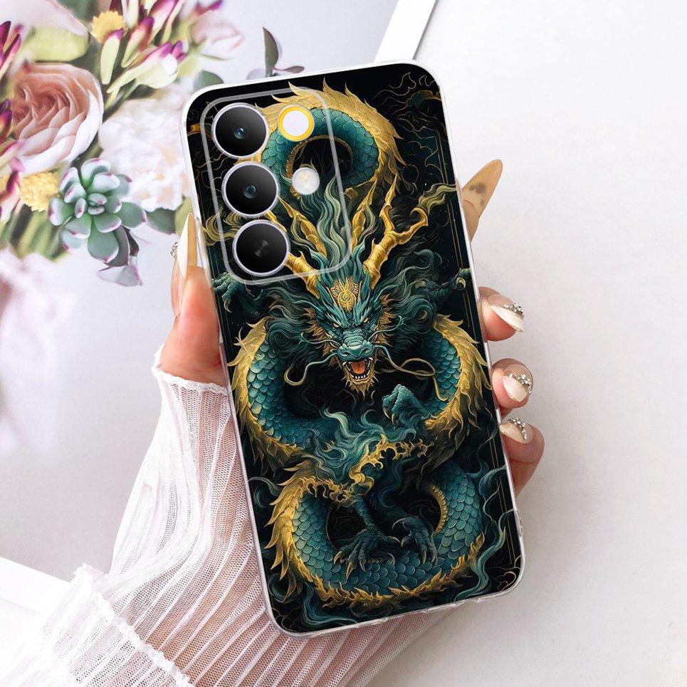 Чехол для телефона Realme C85 Pro C 85 Casing Realme 15X India с рисунком в стиле Dragon Tiger, прозрачная крышка из мягкого силикона