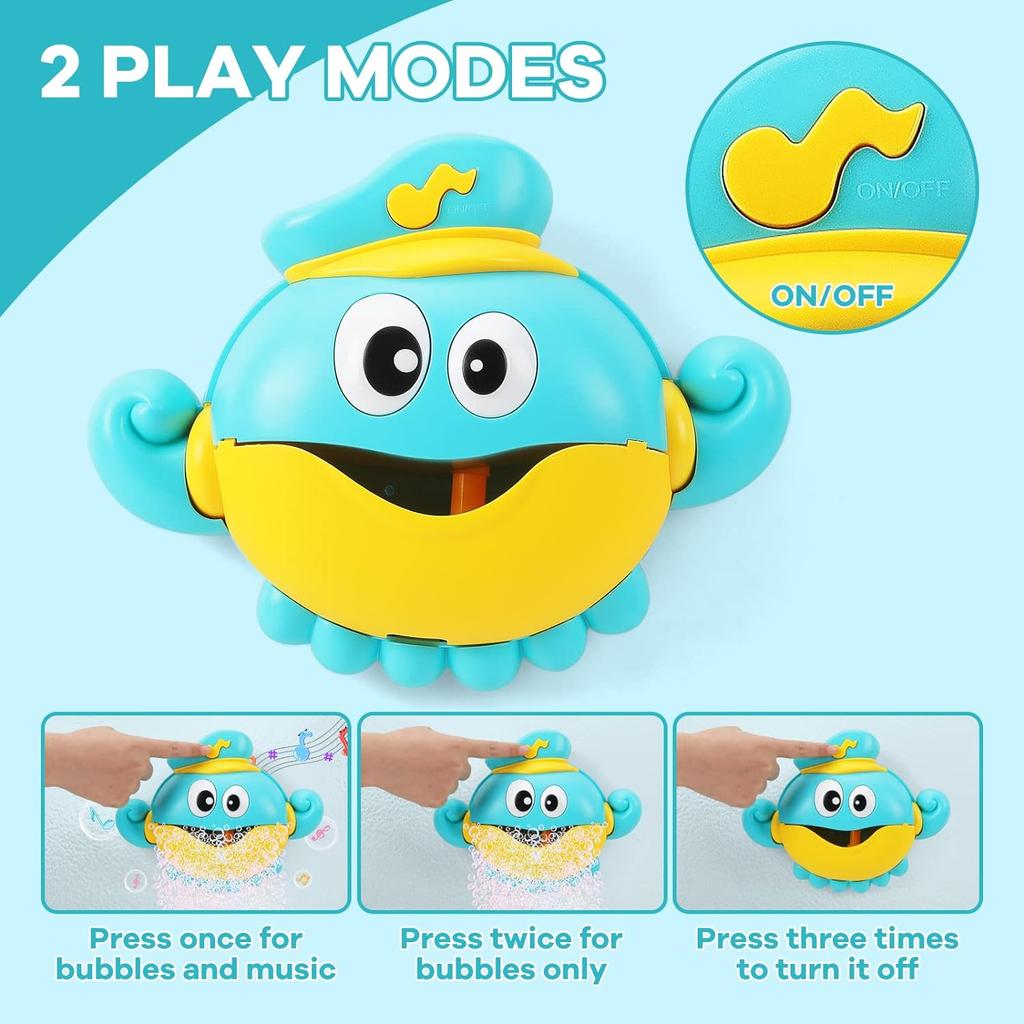 Игрушка для ванной, детская игрушка для ванны, машина для пузырей с музыкой, автоматическая машина для изготовления пузырей в виде осьминога, игрушка для ванны для детей от 18 месяцев и старше