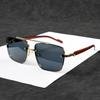 Роскошные солнцезащитные очки с двойной перекладиной для мужчин Uv400 Квадратные очки с большой оправой Мужские Женские Уличные Повседневные Модные Очки для Вождения