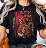 Womens Halloween Shirt, Spooky Skeleton Tee, Beauty Never Dies Shirt, Comfort Colors Halloween Tee, Hairstylist Halloween Shirt