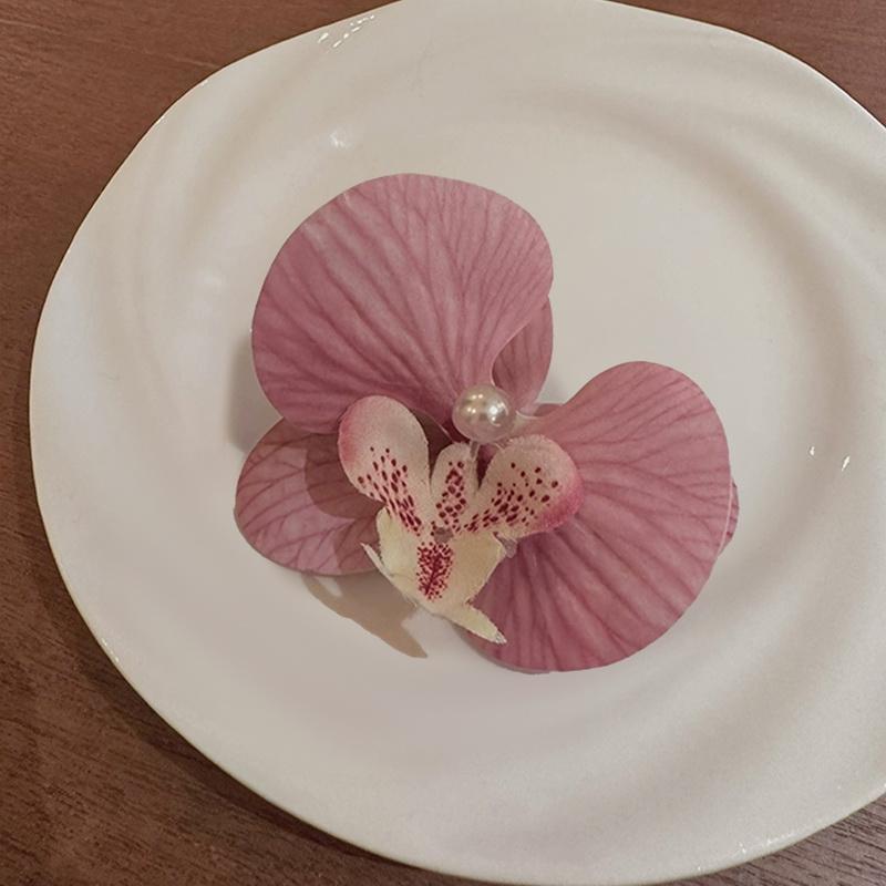 Заколка для волос с гавайским цветком фаленопсиса для женщин и девочек, заколка для волос с челкой в виде цветка орхидеи, аксессуары для волос BB