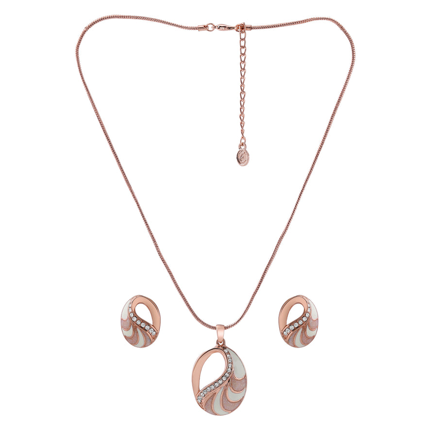 Estele Комплект колье из 24-каратного золота с австрийскими кристаллами и эмалью для женщин