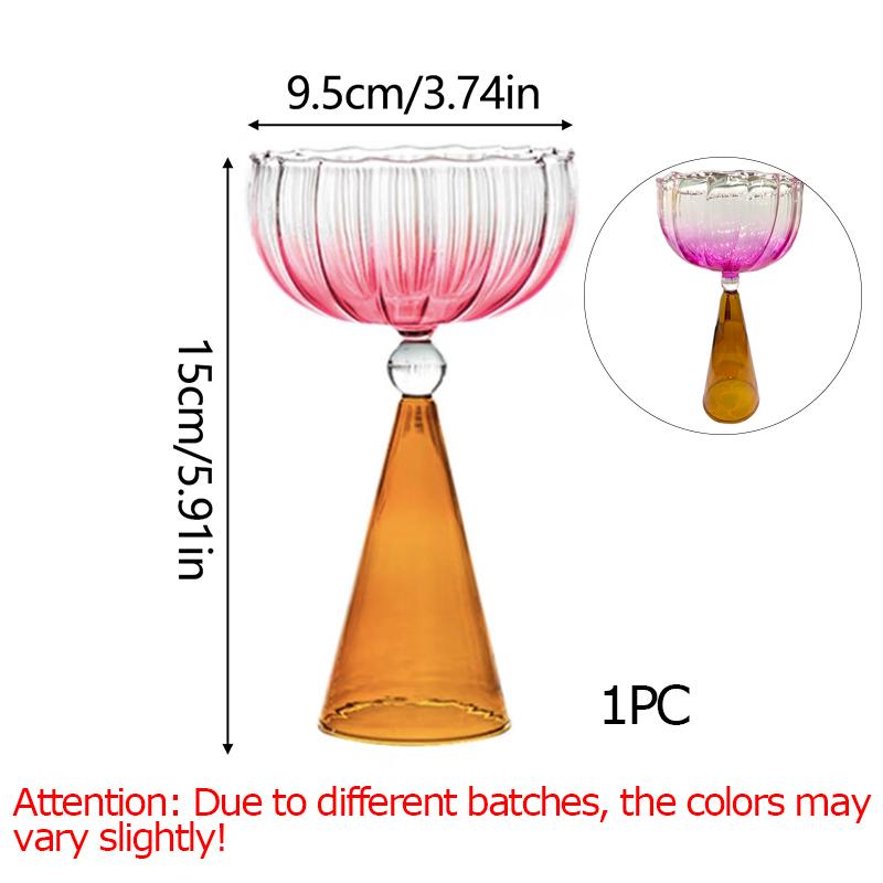 Gradient Champagne Glass Cup Irregular Wine Glass Water Sensing Cup