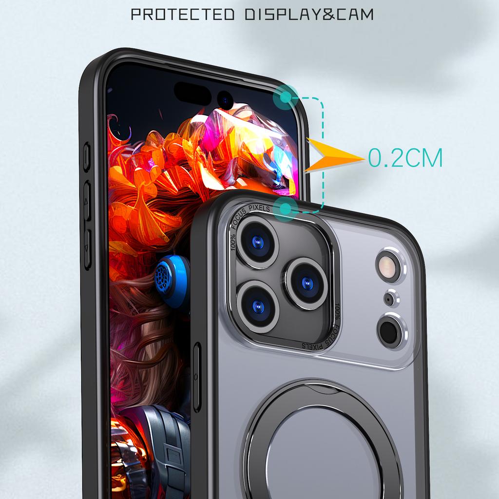 Чехол для iPhone 17 Pro Max, совместимый с MagSafe, из ТПУ + Акрила, с подставкой, Чехол для телефона