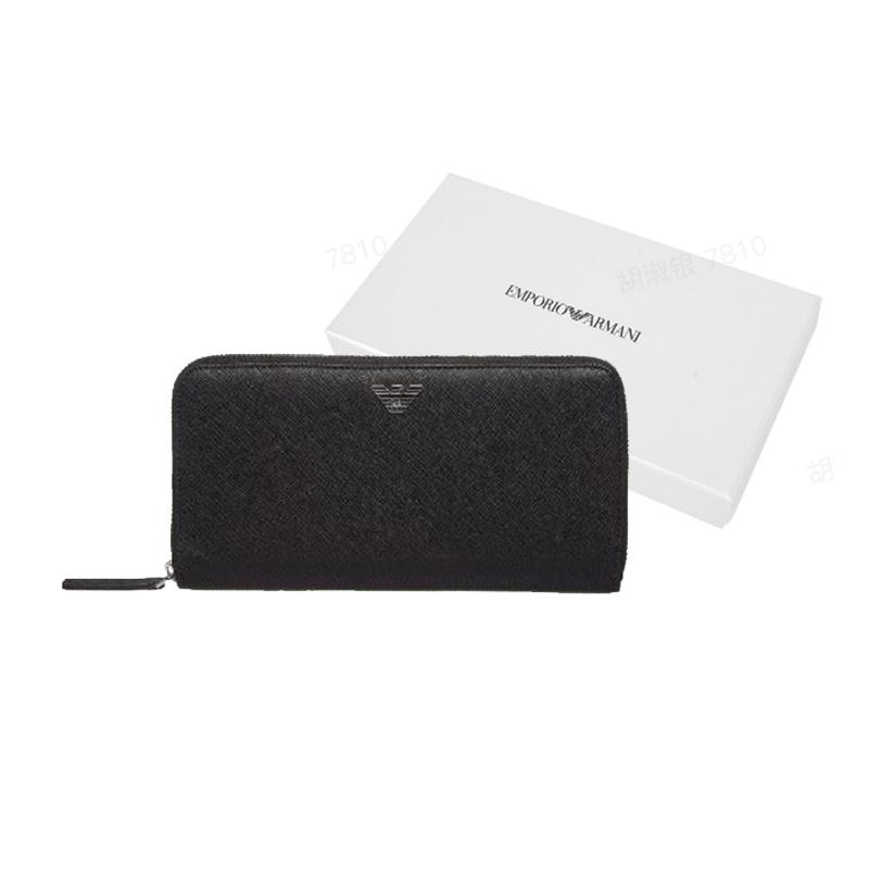 Emporio Armani Кошелек на молнии с принтом логотипа Мужской кошелек Черный Y4R169-Y138E-81072