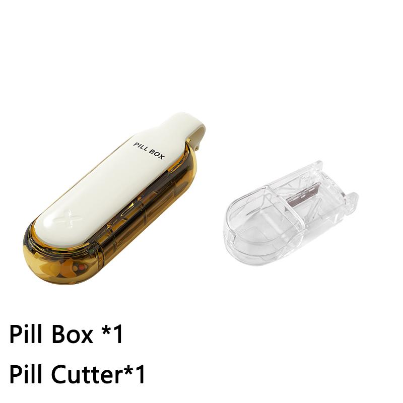 2 in 1 Portable Pill Storage Box 4 LayersEasy Pill Extractor Dustproof Container Storage Tablets Vitamins Small Medicine Box