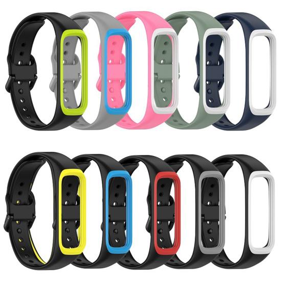R220 Watch Strap Breathable Sweat-proof Sports Watch Band with Movement Frame for Samsung Galaxy Fit2