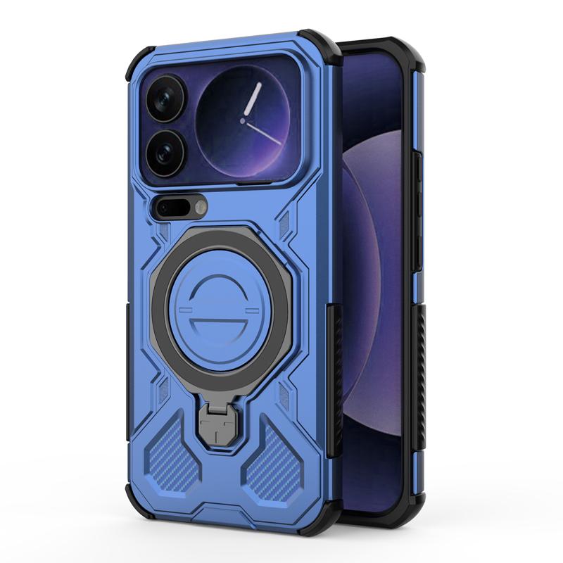 For Xiaomi 17 Pro Max 17 Pro Case Shockproof PC+TPU Rugged Armor Rotable Metal Magnetic Ring Stand Anti-Drop Cover