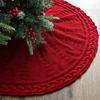 1 Piece, 62cm/24.4 Inch, Knitted Christmas Tree Skirt, Burgundy Tree Skirt, Knitted, Knitted, Thick, Rustic Christmas Tree Decorations