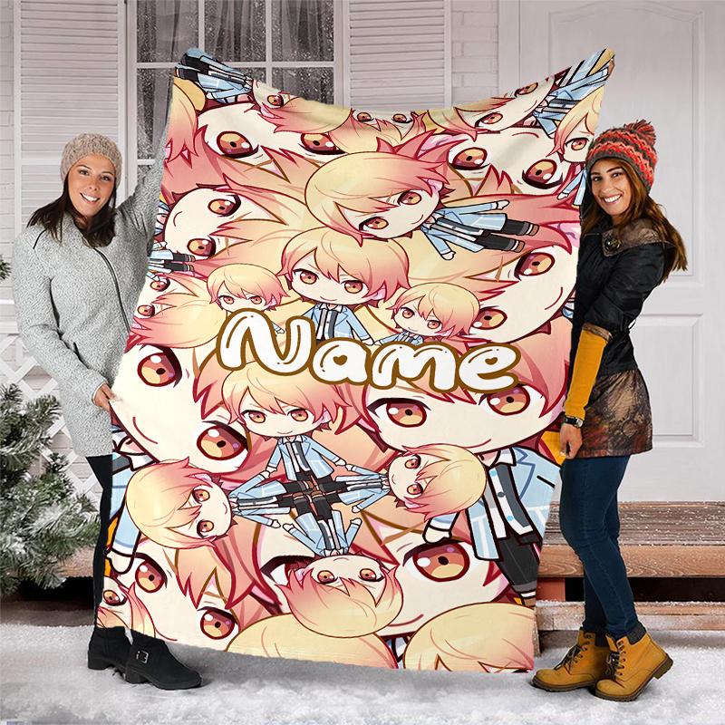 Personalized Custom Name Blanket - Tsukasa Tenma Print Design,Blanket for Sofa,Bed,Travel,Camping - Soft and Warm, Great Gift