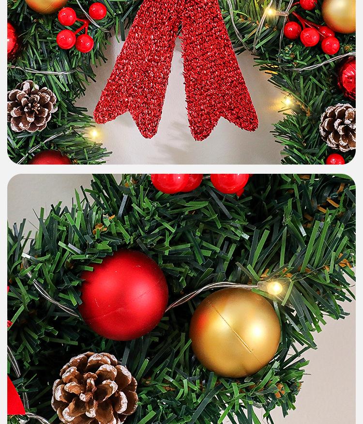 Festive Red Berry & Colorful Ball Christmas Wreath Door Hanger for Hotel, Mall, and Shop Displays