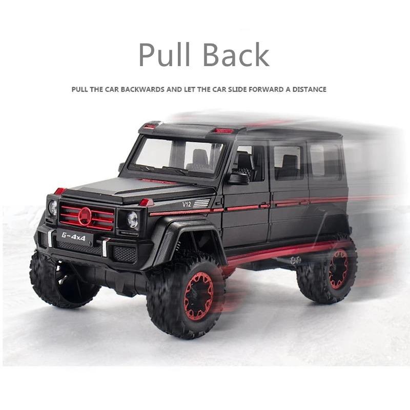 1/24 BENZ G500 4x4 литые шины модель автомобиля литые металлические игрушечные внедорожники модель автомобиля высокая имитация звук и свет детские подарки