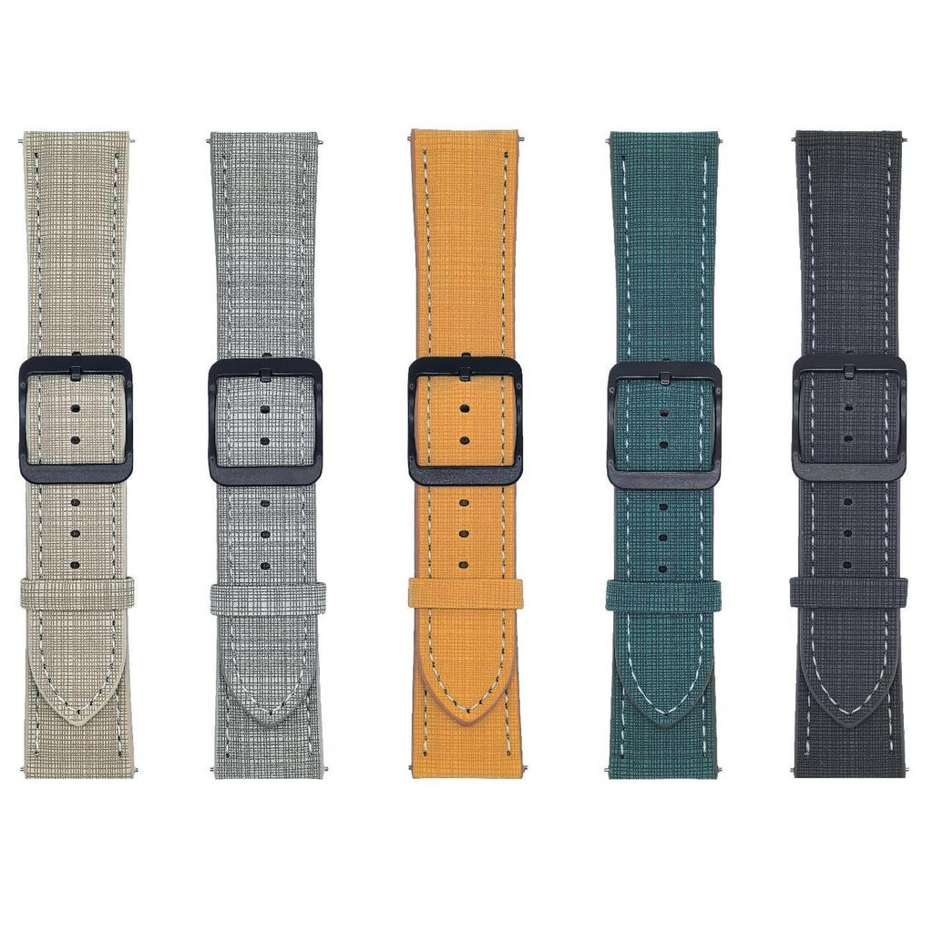 For Huawei Watch GT 5 41mm Watch Band 18mm Braided Checkered Pattern Ring Buckle Leather Wrist Strap