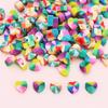 30 шт. 9*10 мм разноцветные бусины в форме сердца, свободные бусины из полимерной глины для изготовления ювелирных изделий, браслет, ожерелье, серьги