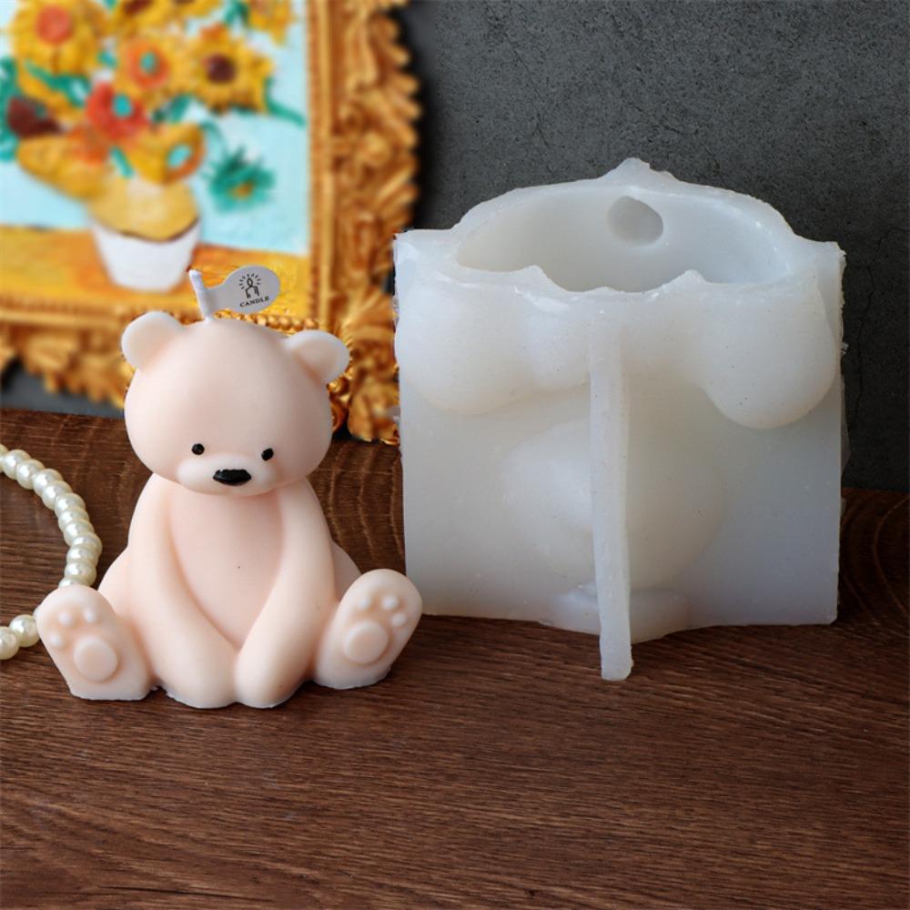 Силиконовая силиконовая форма для изготовления смолы Маленький медведь силиконовая форма модная свеча форма свеча