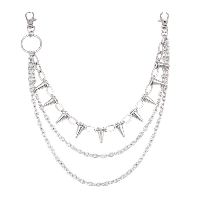 Многослойная хип-хоп панк металлическая поясная цепь с заклепками, украшение для сценических выступлений