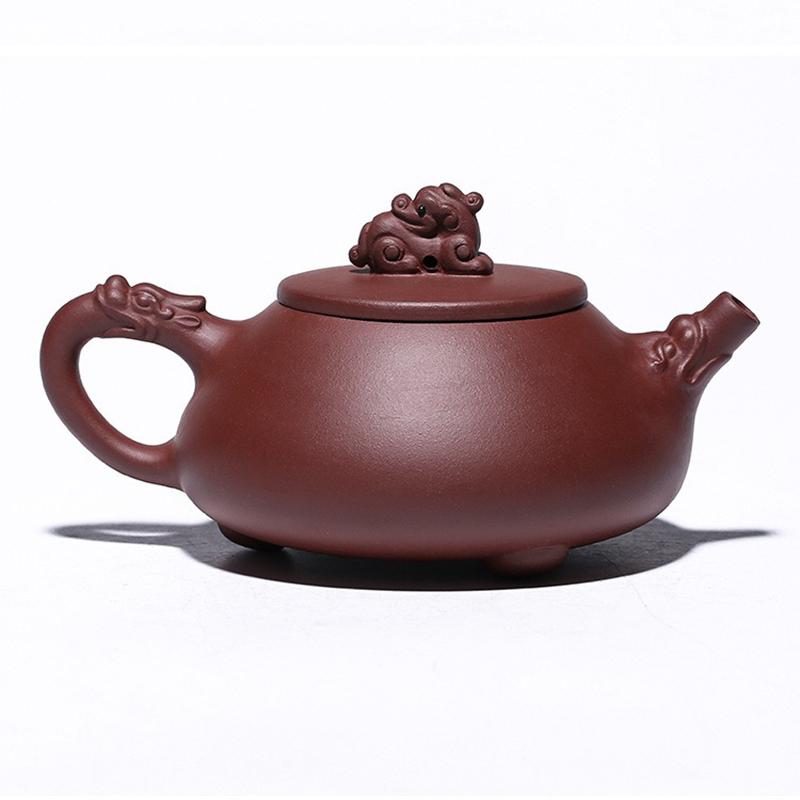 250 мл фиолетовый глиняный горшок Исин, оригинальный мой фиолетовый глиняный чайный горшок, камень печати дракона, ковш, горшок, известный мастер, чистый ручной чайник Гун Пао